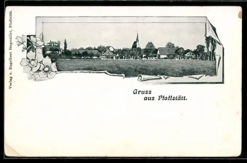 AK Pfaffstätt, Panorama mit Kirche