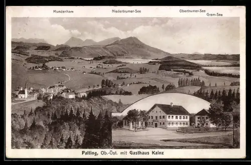 AK Palting, Gasthaus Kainz, Ortsansicht