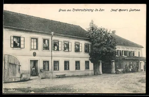 AK Schlatt /Ob. Östr., Breitenschützing, Josef Kiener`s Gasthaus