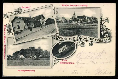 AK Baumgartenberg, Kloster Baumgartenberg, Bahnhof, Villa Zimmermann
