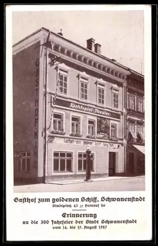 AK Schwanenstadt, Gasthof zum goldenen Schiff, Stadtplatz 43