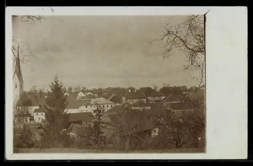 Foto-AK Wendling, Teilansicht mit Kirche