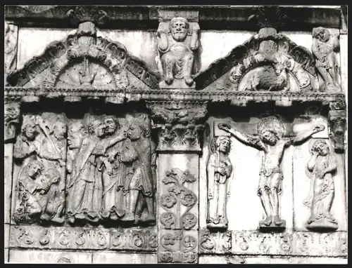 Fotografie Dr. Grebert, Ansicht Verona - Venetien / Italien, San Zeno, linke Marmorreliefs im Detail