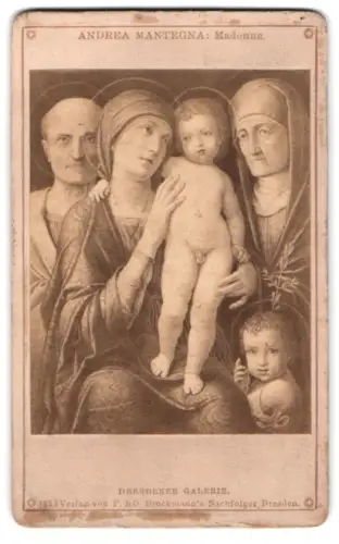 Fotografie F. & O. Brockmann, Dresden, Gemälde: Madonna, nach Andrea Mantegna