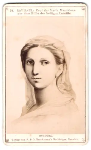 Fotografie F. & O. Brockmann, Dresden, Gemälde: Kopf Maria Magdalena, nach Raphael