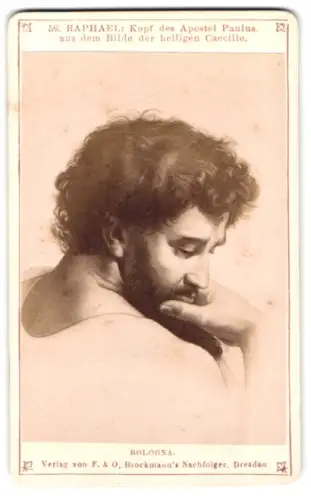 Fotografie F. & O. Brockmann, Dresden, Gemälde: Kopf des heiligen Apostel Paulaus, nach Raphael