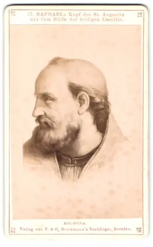 Fotografie F. & O. Brockmann, Dresden, Gemälde: Kopf des St. Augustin, nach Raphael