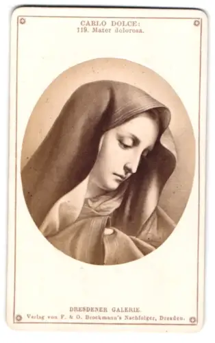 Fotografie F. & O. Brockmann, Dresden, Gemälde: Mater dolorosa, nach Carlo Dolce