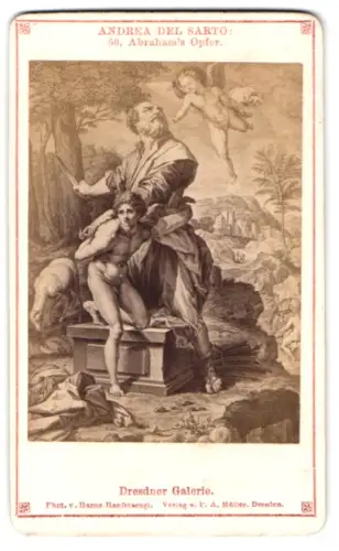 Fotografie Hanns Hanfstaengl, Dresden, Gemälde: Abraham`s Opfer, nach Adrea del Sarto