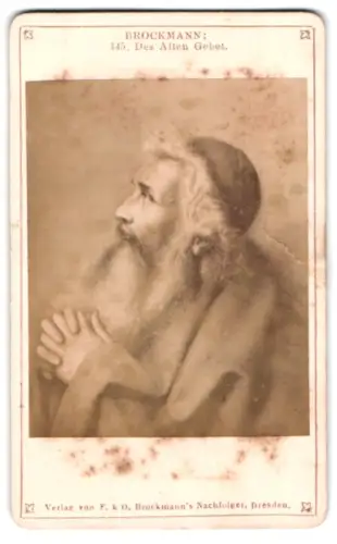 Fotografie F. & O. Brockmann, Dresden, Gemälde: Des Alten Gebet, nach Brockmann