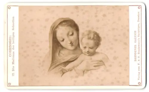 Fotografie F. & O. Brockmann, Dresden, Gemälde: Die Madonna des heiligen Sebastian, nach Correggio