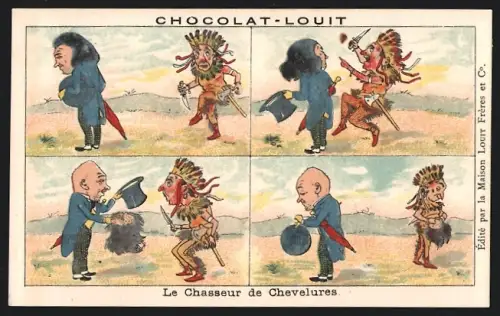 Sammelbild Chocolat-Louit, Le Chasseur de Chevelures