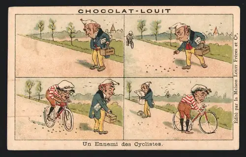 Sammelbild Chocolat-Louit, Un ennemi des cyclistes