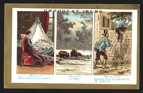 Sammelbild Chocolat Ibled, Mère endormant son enfant, La Mer
