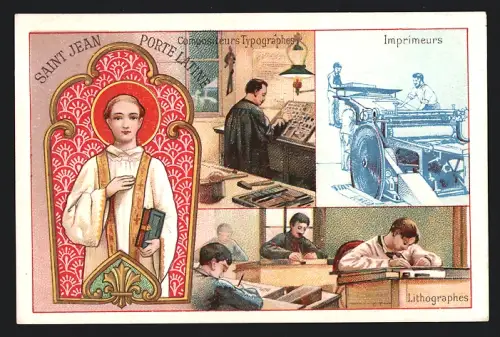 Sammelbild Paris, Chocolat Ibled, Saint Jean, Porte Latine, Imprimeurs