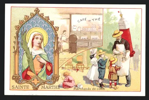 Sammelbild Paris, Chocolat Ibled, Sainte Marthe, Marchands de coco
