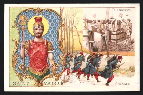 Sammelbild Paris, Chocolat Ibled, Saint Maurice, Soldats, Teinturiers