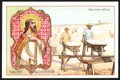 Sammelbild Paris, Chocolat Ibled, Saint Silvestre, Ouvriers salins
