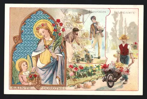 Sammelbild Paris, Chocolat Ibled, Sainte Dorothée, Fleuristes, Jardiniers