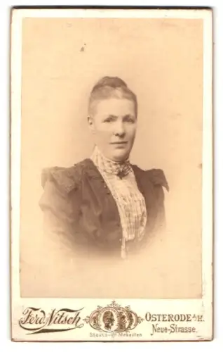Fotografie Ferd. Nitsch, Osterode a. H., Neue-Strasse, Porträt einer Frau