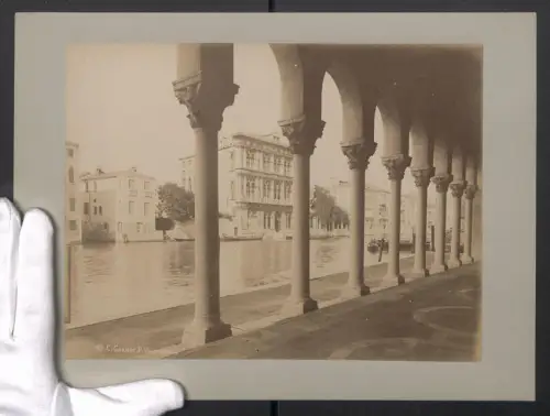 Fotografie unbekannter Fotograf, Ansicht Venedig, Canale Grande mit Palazzo Vendramin, Grossformat 31 x 24cm