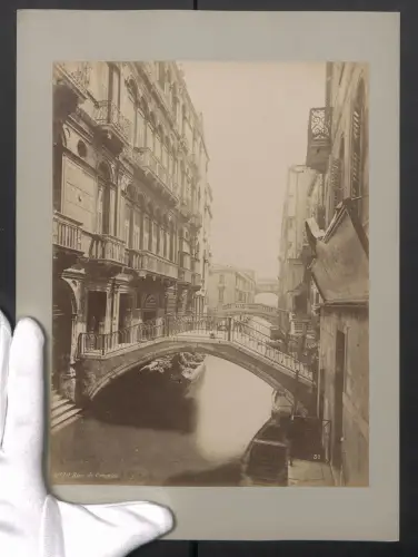 Fotografie unbekannter Fotograf, Ansicht Venedig, Rivo do Canonica, Ponte Sospiri, Grossformat 24 x 31cm