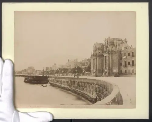 Fotografie G. Incorpora, Palermo, Ansicht Palermo, Porta Felice e Foro Italico, Grossformat 31 x 24cm
