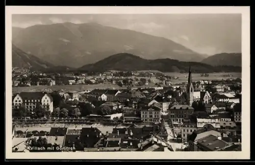 AK Villach, Stadtpanorama mit Görlitzen