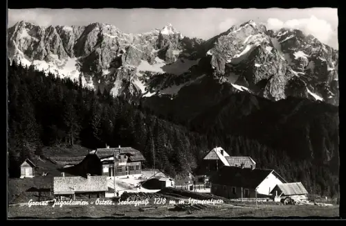 AK Eisenkappel, Seebergpass, Grenze Jugoslawiens, Österreich, Alm mit Hütten und Gebirgspanorama
