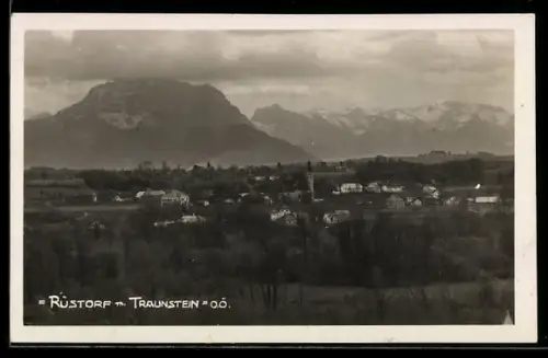 AK Rüstorf /O.Ö., Panorama mit Traunstein