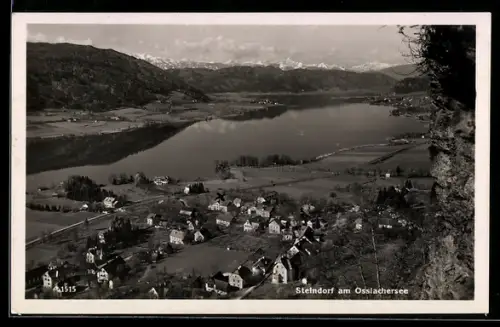 AK Steindorf am Ossiachersee, Panorama mit Dorf und See