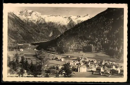 AK Mallnitz i. Kärnten, Ortspanorama mit Berggipfeln