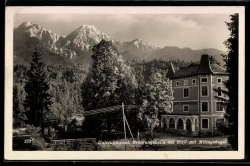 AK Finkenstein am Faaker See, Unteraichwald, Erholungsheim des K.O.V. mit Mittagskogel