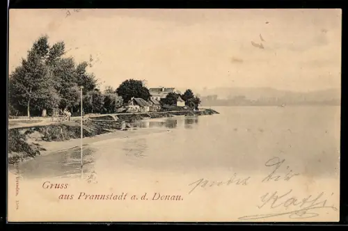 AK Pupping, Gruss aus Brandstatt an der Donau