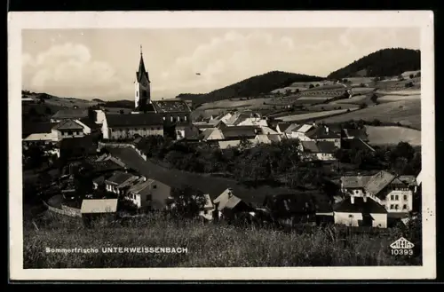 AK Unterweissenbach, Ortsansicht mit Kirche