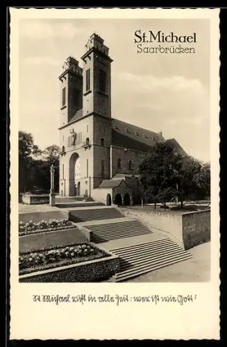 AK Saarbrücken, Gesamtansicht der Kirche St. Michael
