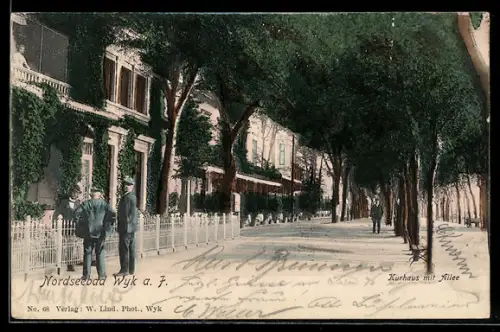 AK Wyk a. F., Kurhaus mit Allee
