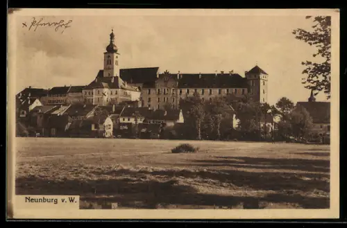 AK Neunburg v. W., Teilansicht mit Kirche