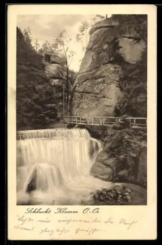 AK Klam /O.-Ö., Schlucht mit Wasserfall