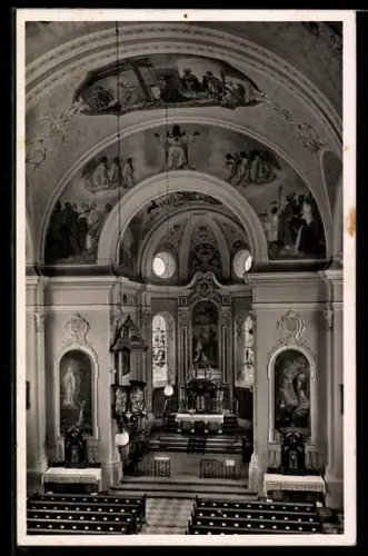 AK Kopfing, Katholische Pfarrkirche, Innenansicht