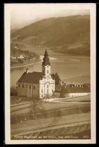 AK Engelszell /O.Ö., Stift mit Bergpanorama