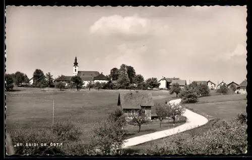 AK St. Ägidi /Ob. Öst., Ortspartie mit Kirche