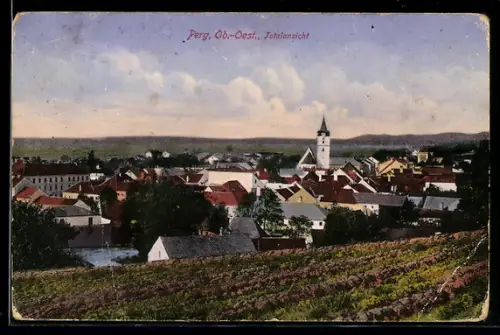 AK Perg, Panoramablick von der Bergwiese