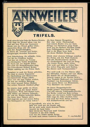 AK Annweiler, Gedicht Trifels von v. Scheffel, Wappen