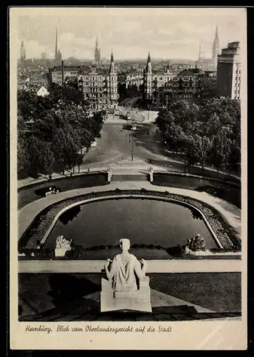 AK Hamburg-Neustadt, Blick vom Oberlandesgericht auf die Stadt