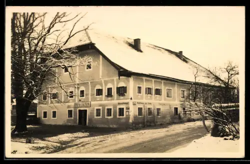 AK Pöndorf /O. Ö., Untermühlham, Gasthaus Zur Linde, Bes. Stelter, Strassenansicht