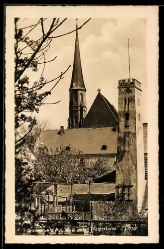 AK Braunau am Inn, Ortspartie am alten Wasserturm