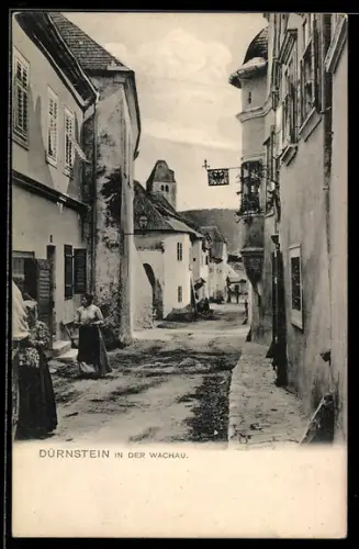 AK Dürnstein in der Wachau, Strassenpartie mit Wohnhäusern