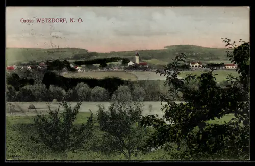 AK Wetzdorf /N.-Ö., Panorama mit Kirche