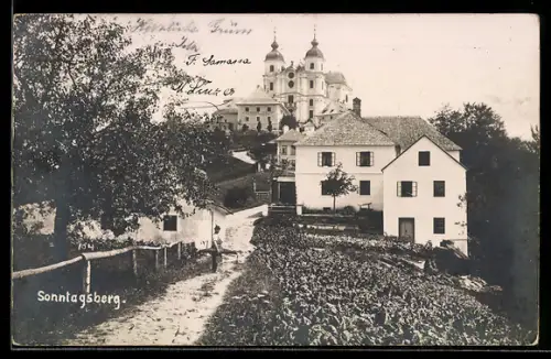 AK Sonntagberg, Blick zur Kirche